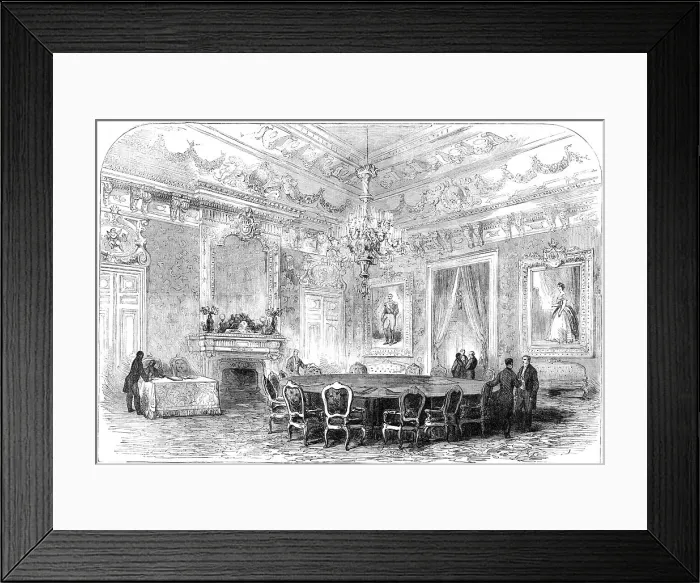 Framed Print : Hall of the Conferences, Hotel of the Minister for Foreign Affairs, at Paris, 1856. Creator: Unknown Framed Print : Hall of the Conferences, Hotel of the Minister for Foreign Affairs, at Paris, 1856. Creator: Unknown