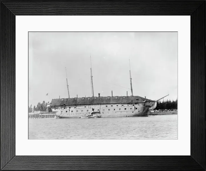 Framed Print : U.S.S. Independence, Mare Island, Navy Yard, between 1890 and 1901. Creator: Unknown