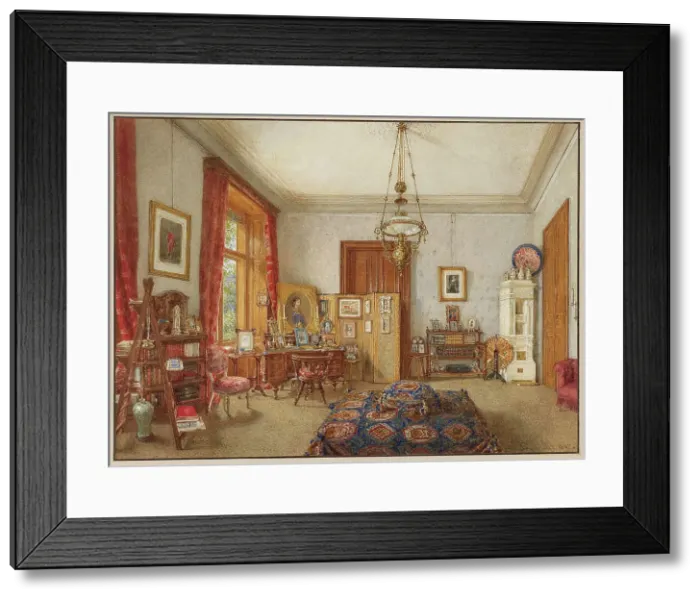 Framed Print : Writing room in the Palais of Archduke Karl Ludwig of Austria in Vienna, 1892. Creator: Alt, Franz (1821-1914) Framed Print : Writing room in the Palais of Archduke Karl Ludwig of Austria in Vienna, 1892. Creator: Alt, Franz (1821-1914)