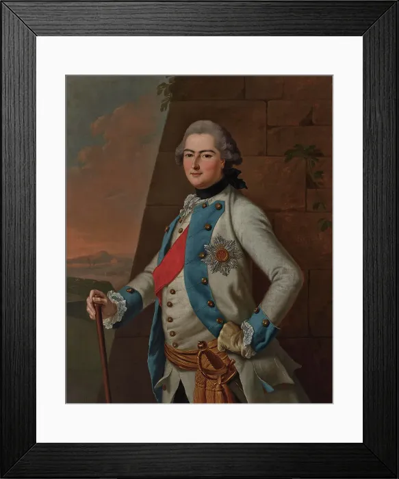 Framed Print : Portrait of George I, Prince of Waldeck and Pyrmont (1747-1813). Creator: Tischbein, Johann Heinrich, the Elder (1722-1789) Framed Print : Portrait of George I, Prince of Waldeck and Pyrmont (1747-1813). Creator: Tischbein, Johann Heinrich, the Elder (1722-1789)