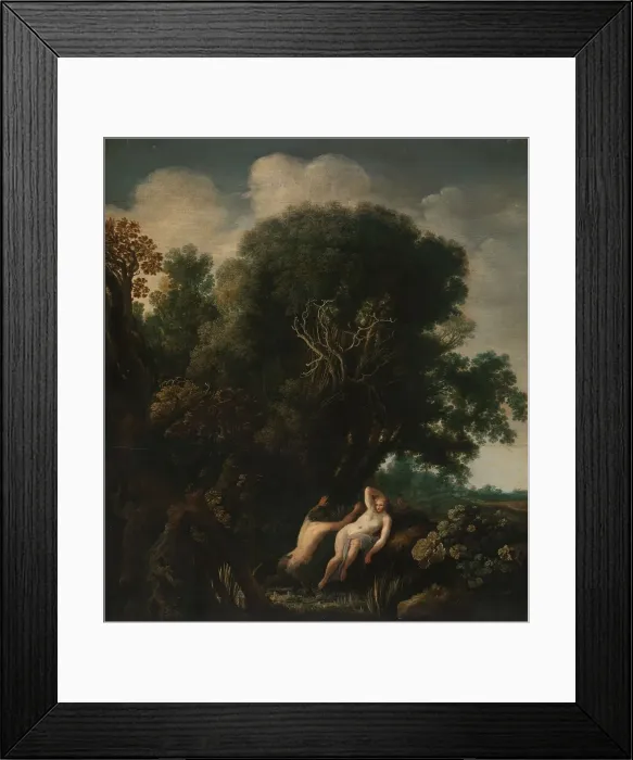 Framed Print : A Bathing Nymph Taken by Surprise by a Satyr, c.1630-c.1635. Creator: Moses van Wtenbrouck Framed Print : A Bathing Nymph Taken by Surprise by a Satyr, c.1630-c.1635. Creator: Moses van Wtenbrouck