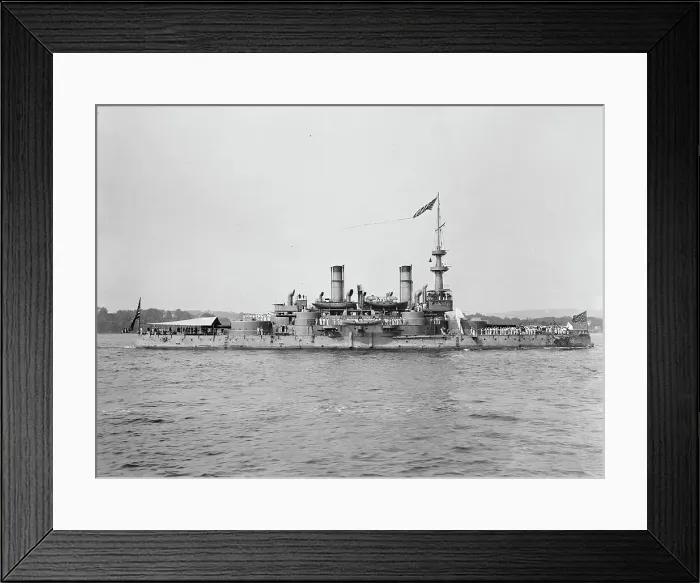 Framed Print : U.S.S. Indiana, between 1895 and 1901. Creator: Unknown Framed Print : U.S.S. Indiana, between 1895 and 1901. Creator: Unknown