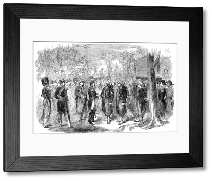Framed Print : Distribution of Medals, by the Emperor of the French, to Zouaves from the Crimea, 1856. Creator: Unknown Framed Print : Distribution of Medals, by the Emperor of the French, to Zouaves from the Crimea, 1856. Creator: Unknown