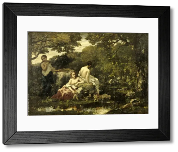 Framed Print : Idyll, 1853. Creator: Narcisse Virgile Diaz de la Pena Framed Print : Idyll, 1853. Creator: Narcisse Virgile Diaz de la Pena