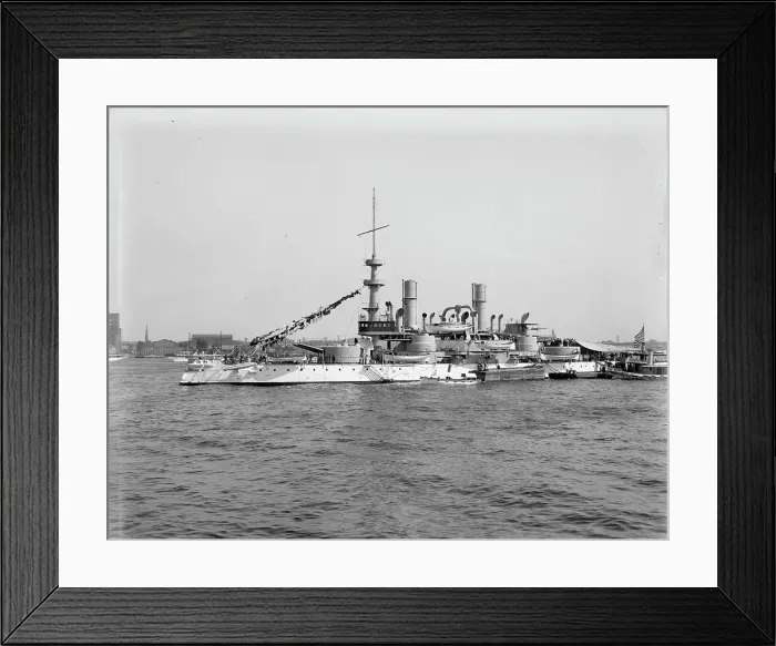 Framed Print : U.S.S. Indiana, between 1895 and 1901. Creator: Unknown