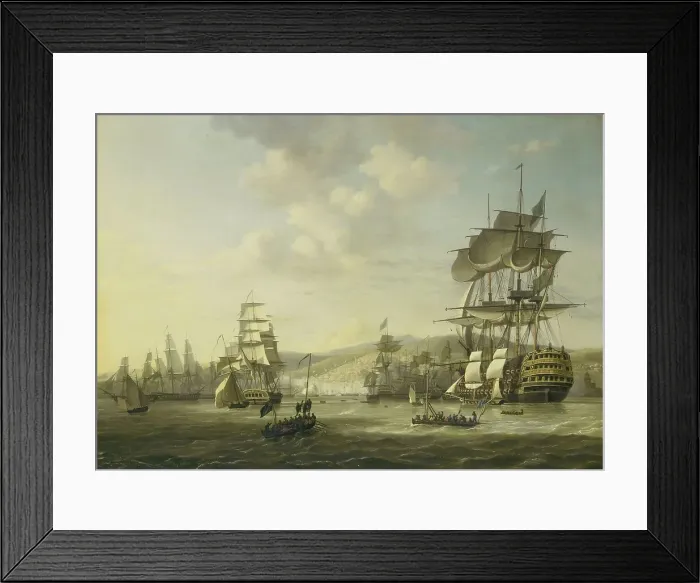 Framed Print : The Anglo-Dutch fleet in the Bay of Algiers... 26 August 1816, 1818. Creator: Nicolaus Baur Framed Print : The Anglo-Dutch fleet in the Bay of Algiers... 26 August 1816, 1818. Creator: Nicolaus Baur