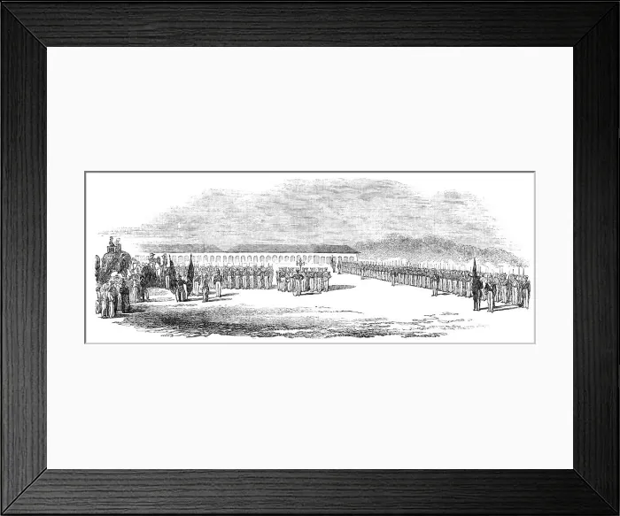 Framed Print : Presentation of New Colours to the 28th Regiment, Bengal Native Infantry, at Umballah, 1856. Creator: Unknown Framed Print : Presentation of New Colours to the 28th Regiment, Bengal Native Infantry, at Umballah, 1856. Creator: Unknown