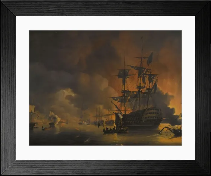 Framed Print : The fire on the Wharves of Algiers, shortly after the commencement of the Bombardment by the Anglo-D Creator: Nicolaus Baur Framed Print : The fire on the Wharves of Algiers, shortly after the commencement of the Bombardment by the Anglo-D Creator: Nicolaus Baur