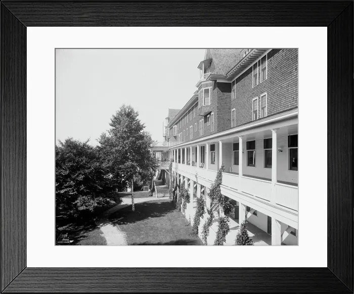 Framed Print : Veranda of the inn, Charlevoix-the-Beautiful, between 1897 and 1906. Creator: Unknown Framed Print : Veranda of the inn, Charlevoix-the-Beautiful, between 1897 and 1906. Creator: Unknown