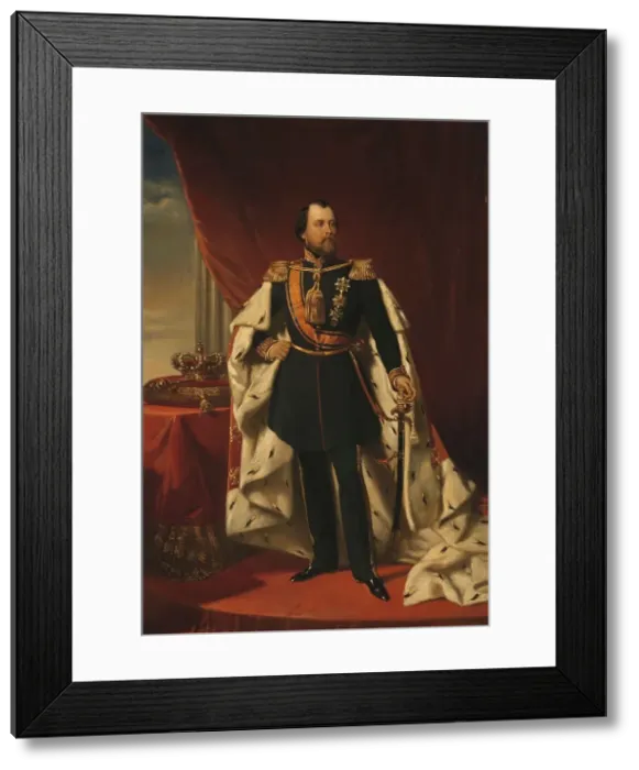 Framed Print : Portrait of William III, King of the Netherlands, 1856. Creator: Nicolaas Pieneman Framed Print : Portrait of William III, King of the Netherlands, 1856. Creator: Nicolaas Pieneman