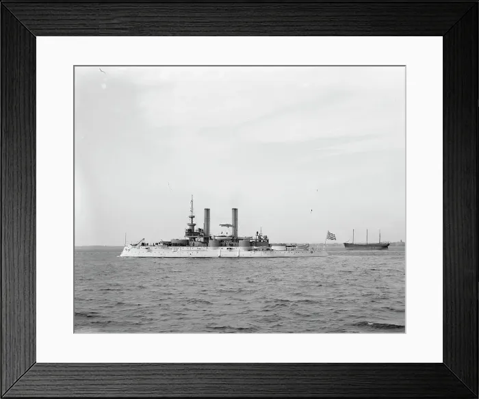 Framed Print : U.S.S. Iowa, between 1897 and 1901. Creator: Unknown Framed Print : U.S.S. Iowa, between 1897 and 1901. Creator: Unknown