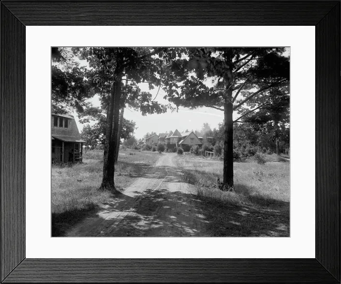 Framed Print : Rustic cottages at Harbor Beach, c1900. Creator: Unknown Framed Print : Rustic cottages at Harbor Beach, c1900. Creator: Unknown