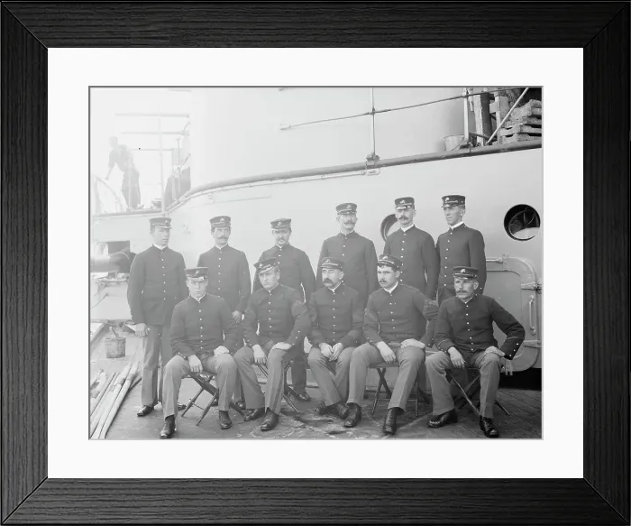 Framed Print : U.S.S. Indiana, group of marines, between 1895 and 1901. Creator: Unknown Framed Print : U.S.S. Indiana, group of marines, between 1895 and 1901. Creator: Unknown