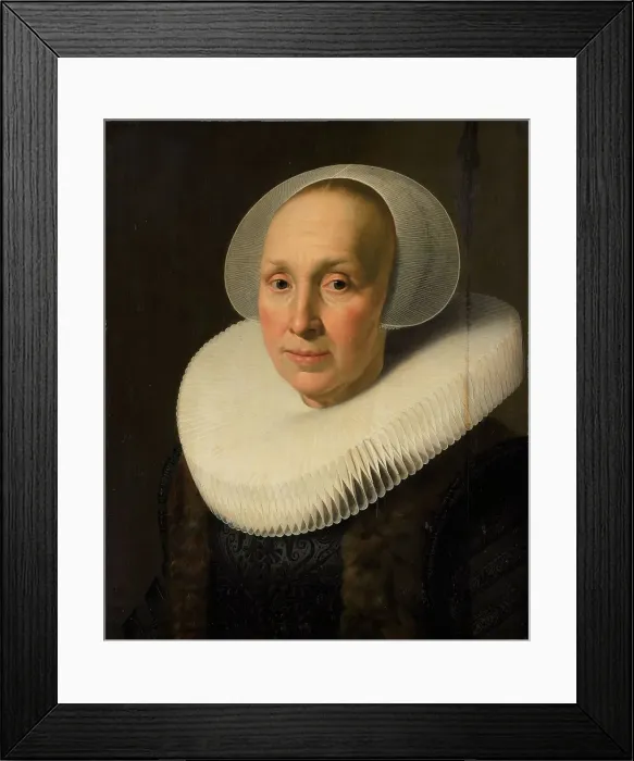 Framed Print : Portrait of Margriet Benningh (1565-1641), c.1629-c.1640. Creator: Nicolaes Eliasz Pickenoy (attributed to) Framed Print : Portrait of Margriet Benningh (1565-1641), c.1629-c.1640. Creator: Nicolaes Eliasz Pickenoy (attributed to)