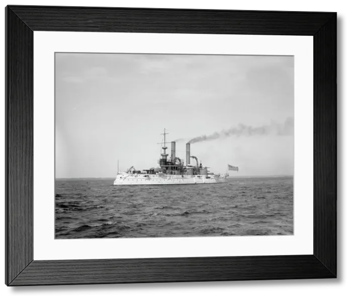 Framed Print : U.S.S. Iowa, between 1897 and 1901. Creator: Unknown Framed Print : U.S.S. Iowa, between 1897 and 1901. Creator: Unknown