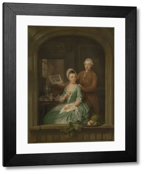 Framed Print : Portrait of Robert Muys and his Wife Maria Nozeman, 1778. Creator: Nicolaas Muys Framed Print : Portrait of Robert Muys and his Wife Maria Nozeman, 1778. Creator: Nicolaas Muys