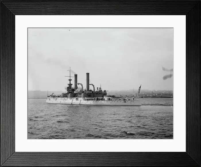 Framed Print : U.S.S. Iowa, between 1897 and 1901. Creator: Unknown Framed Print : U.S.S. Iowa, between 1897 and 1901. Creator: Unknown