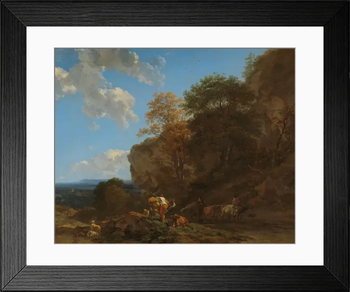 Framed Print : Italian Landscape, 1650-1683. Creator: Nicolaes Berchem Framed Print : Italian Landscape, 1650-1683. Creator: Nicolaes Berchem