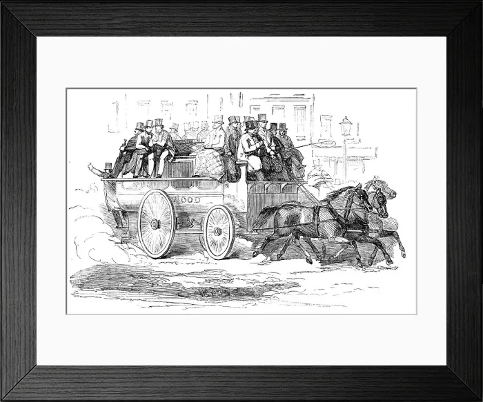 Framed Print : The Manchester Three-Horse Omnibus, 1856. Creator: Unknown Framed Print : The Manchester Three-Horse Omnibus, 1856. Creator: Unknown