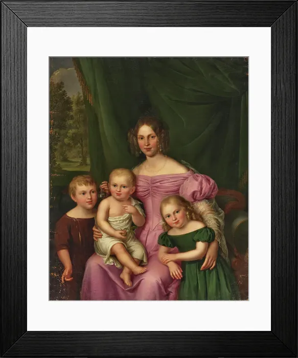 Framed Print : Duchess Helene of Württemberg (1807-1880), Princess of Hohenlohe-Langenburg. with children. Creator: Rothe, Carl (1810-1865) Framed Print : Duchess Helene of Württemberg (1807-1880), Princess of Hohenlohe-Langenburg. with children. Creator: Rothe, Carl (1810-1865)