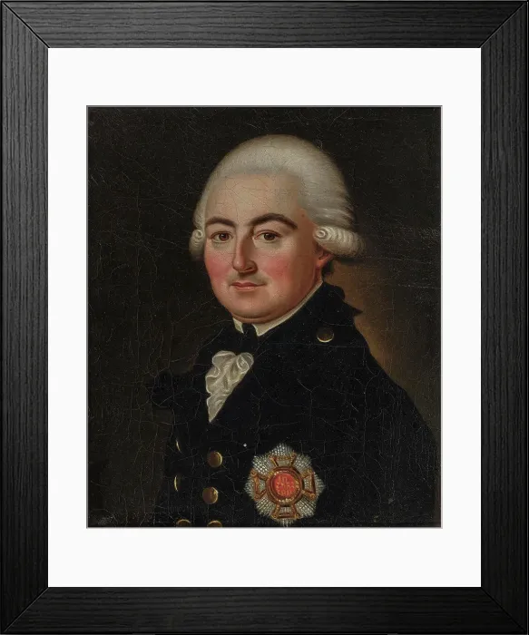 Framed Print : Portrait of George I, Prince of Waldeck and Pyrmont (1747-1813), 1824. Creator: Maul, Friedrich Wilhelm (1780-1852)
