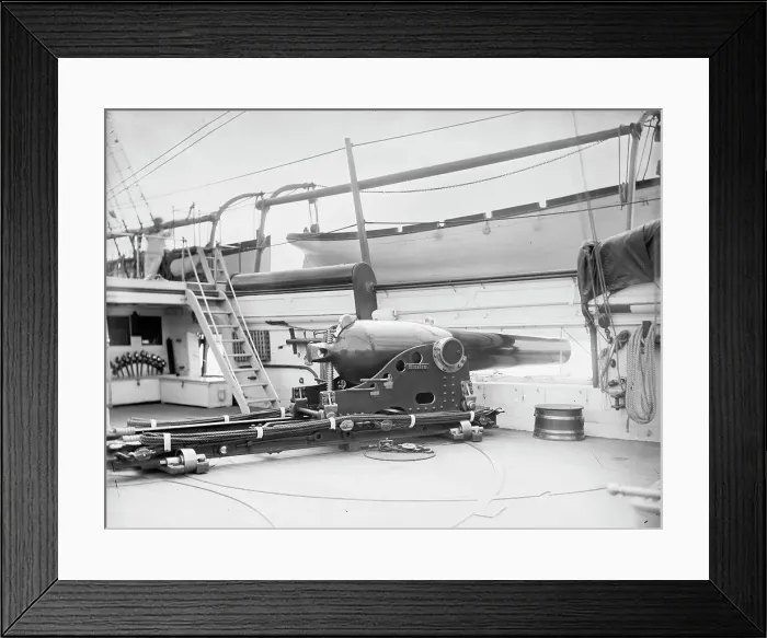 Framed Print : U.S.S. Kearsarge, Winslow, the gun that sank the Alabama, between 1890 and 1894. Creator: Unknown. U.S.S. Kearsarge, Winslow, the gun that sank the Alabama, between 1890 and 1894. Creator: Unknown Framed Print : U.S.S. Kearsarge, Winslow, the gun that sank the Alabama, between 1890 and 1894. Creator: Unknown. U.S.S. Kearsarge, Winslow, the gun that sank the Alabama, between 1890 and 1894. Creator: Unknown