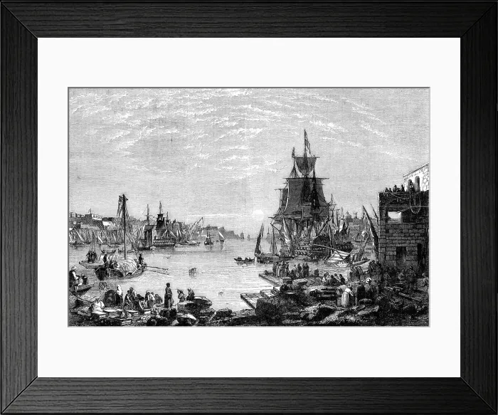 Framed Print : Malta, from a painting by J. W. Carmichael, 1856. Creator: Unknown Framed Print : Malta, from a painting by J. W. Carmichael, 1856. Creator: Unknown