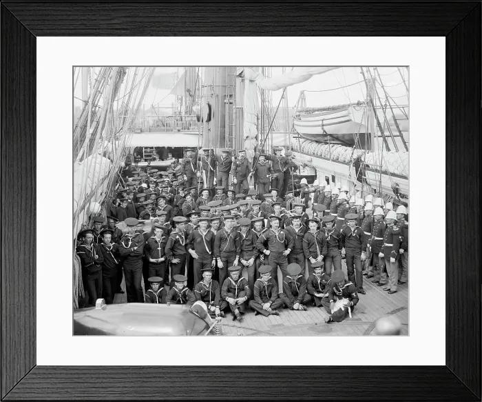 Framed Print : U.S.S. Kearsarge, ship's company, between 1890 and 1894. Creator: Unknown Framed Print : U.S.S. Kearsarge, ship's company, between 1890 and 1894. Creator: Unknown