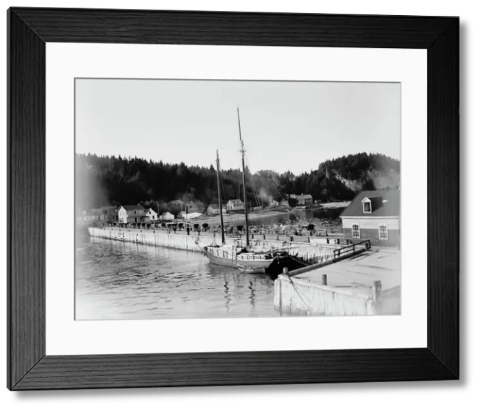 Framed Print : Pier at Murray Bay, St. Lawrence River, between 1880 and 1901. Creator: Unknown Framed Print : Pier at Murray Bay, St. Lawrence River, between 1880 and 1901. Creator: Unknown