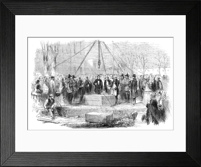 Framed Print : The Lord-Lieutenant laying the Foundation-Stone of the New Museum, at Dublin, 1856. Creator: Unknown Framed Print : The Lord-Lieutenant laying the Foundation-Stone of the New Museum, at Dublin, 1856. Creator: Unknown