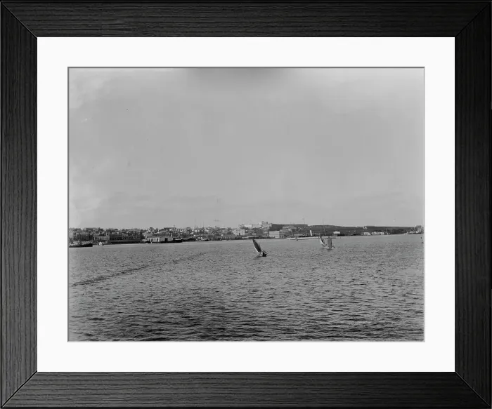 Framed Print : Steamer landing and San Cristobal, San Juan, Puerto Rico, between 1880 and 1901. Creator: Unknown