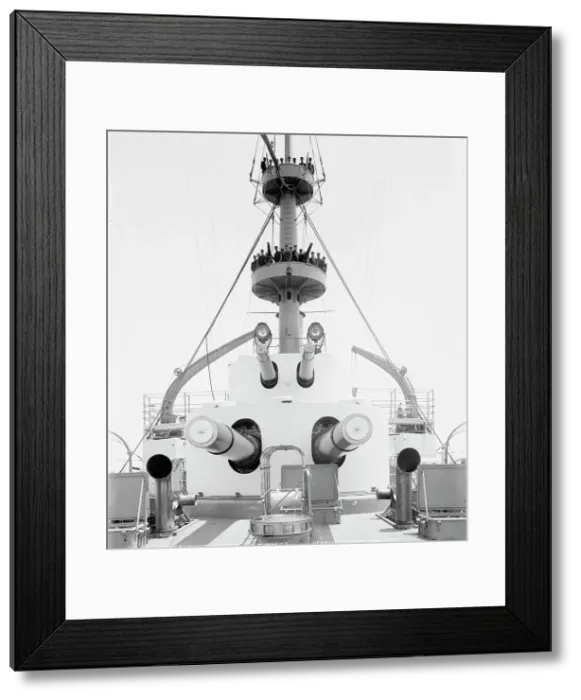 Framed Print : U.S.S. Kentucky, forward gun turrets, 1900 or 1901. Creator: Unknown Framed Print : U.S.S. Kentucky, forward gun turrets, 1900 or 1901. Creator: Unknown