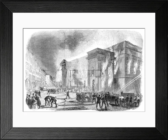 Framed Print : Burning of Covent-Garden Theatre, 1856. Creator: Unknown Framed Print : Burning of Covent-Garden Theatre, 1856. Creator: Unknown