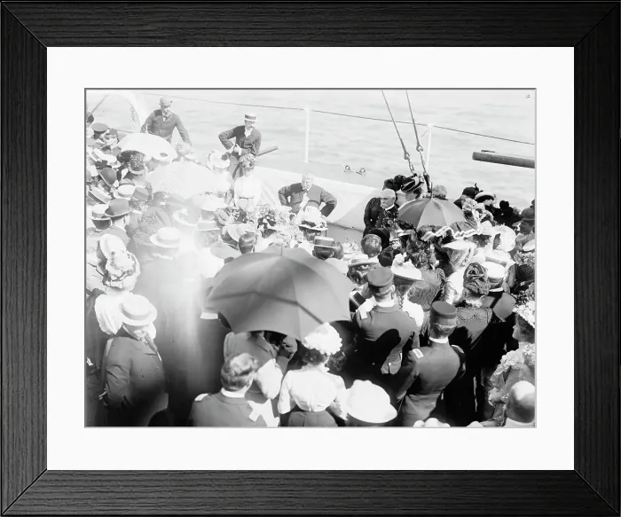 Framed Print : U.S.S. Kentucky, presentation of silver service, 1900 or 1901. Creator: Unknown Framed Print : U.S.S. Kentucky, presentation of silver service, 1900 or 1901. Creator: Unknown