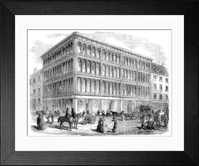 Framed Print : New Iron and Glass Warehouse at Glasgow, 1856. Creator: Unknown Framed Print : New Iron and Glass Warehouse at Glasgow, 1856. Creator: Unknown