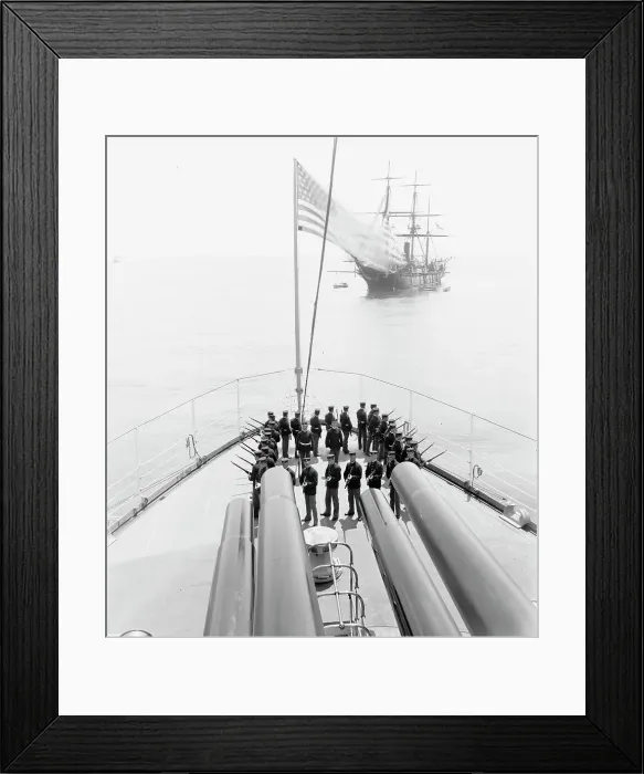 Framed Print : U.S.S. Kentucky, Marines drilling, 1900 or 1901. Creator: Unknown Framed Print : U.S.S. Kentucky, Marines drilling, 1900 or 1901. Creator: Unknown