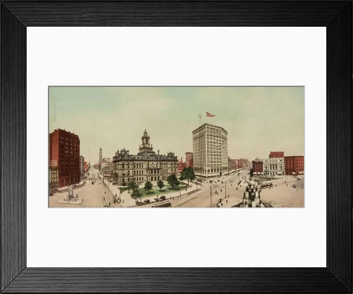 Framed Print : Panorama of Campus Martius, Detroit, Michigan, ca 1900. Creator: Unknown Framed Print : Panorama of Campus Martius, Detroit, Michigan, ca 1900. Creator: Unknown