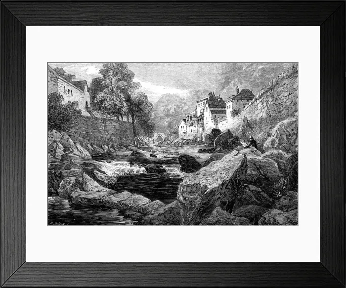 Framed Print : Lynmouth, North Devon - painted by J. Holland, 1856. Creator: M. Jackson. Lynmouth, North Devon - painted by J. Holland, 1856. Creator: M. Jackson Framed Print : Lynmouth, North Devon - painted by J. Holland, 1856. Creator: M. Jackson. Lynmouth, North Devon - painted by J. Holland, 1856. Creator: M. Jackson