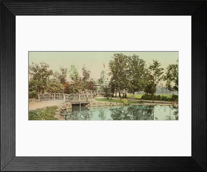 Framed Print : Casino from the lily pond, Belle Isle Park, Detroit, ca 1900. Creator: Unknown Framed Print : Casino from the lily pond, Belle Isle Park, Detroit, ca 1900. Creator: Unknown