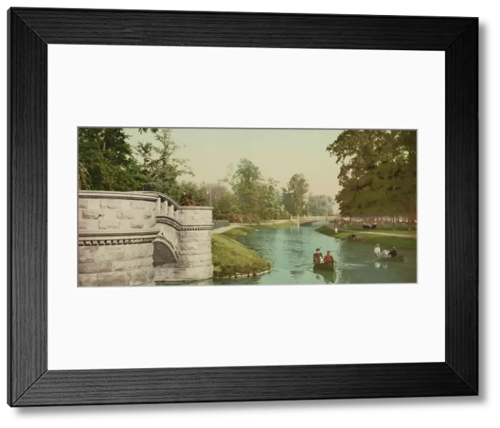 Framed Print : Grand Canal, Belle Isle Park, Detroit, ca 1900. Creator: Unknown Framed Print : Grand Canal, Belle Isle Park, Detroit, ca 1900. Creator: Unknown