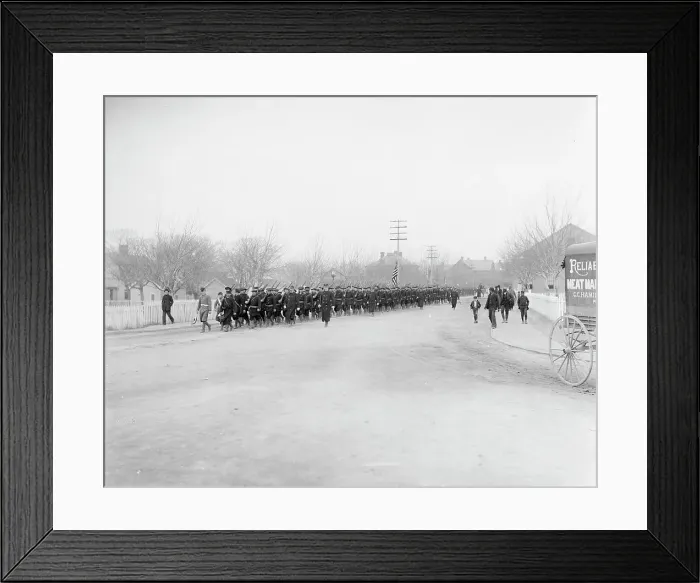 Framed Print : U.S.S. Maine, land drill, (1896?). Creator: Unknown Framed Print : U.S.S. Maine, land drill, (1896?). Creator: Unknown