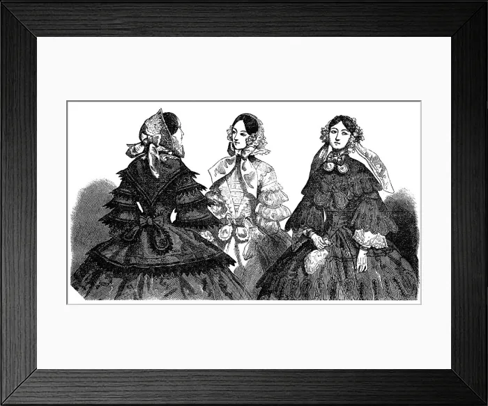 Framed Print : Paris Fashions for April, 1856. Creator: Unknown Framed Print : Paris Fashions for April, 1856. Creator: Unknown