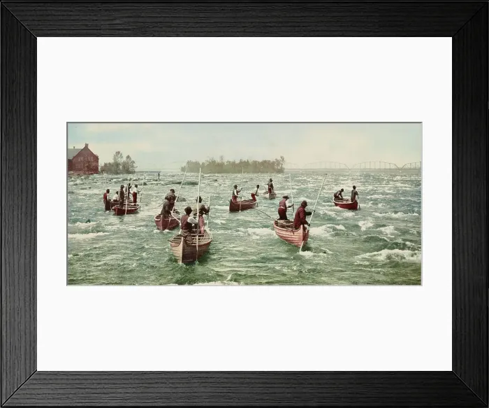Framed Print : Indians fishing at the Soo, c1901. Creator: Unknown. Indians fishing at the Soo, c1901. Creator: Unknown Framed Print : Indians fishing at the Soo, c1901. Creator: Unknown. Indians fishing at the Soo, c1901. Creator: Unknown