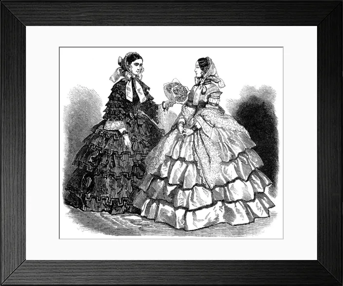 Framed Print : Paris Fashions for April, 1856. Creator: Unknown Framed Print : Paris Fashions for April, 1856. Creator: Unknown