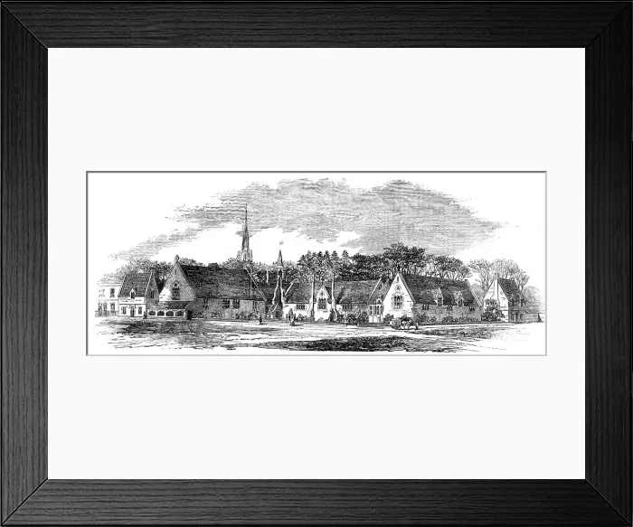 Framed Print : St. John's, Deptford, New Schools, Upper Lewisham Road, 1856. Creator: Unknown Framed Print : St. John's, Deptford, New Schools, Upper Lewisham Road, 1856. Creator: Unknown