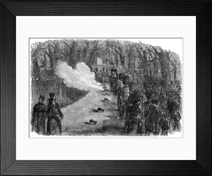 Framed Print : Firing of the Park Guns [after peace is declared], 1856. Creator: Unknown