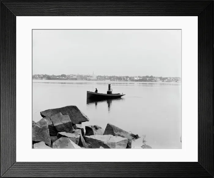 Framed Print : Gananoque from Quarry Island, Thousand Islands, (1901?). Creator: Unknown Framed Print : Gananoque from Quarry Island, Thousand Islands, (1901?). Creator: Unknown