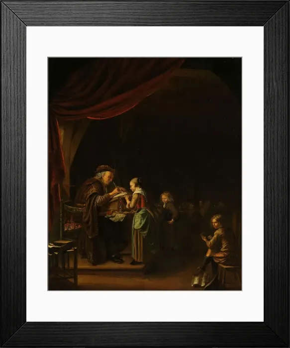 Framed Print : The Schoolmaster, 1650-1750. Creator: Unknown Framed Print : The Schoolmaster, 1650-1750. Creator: Unknown