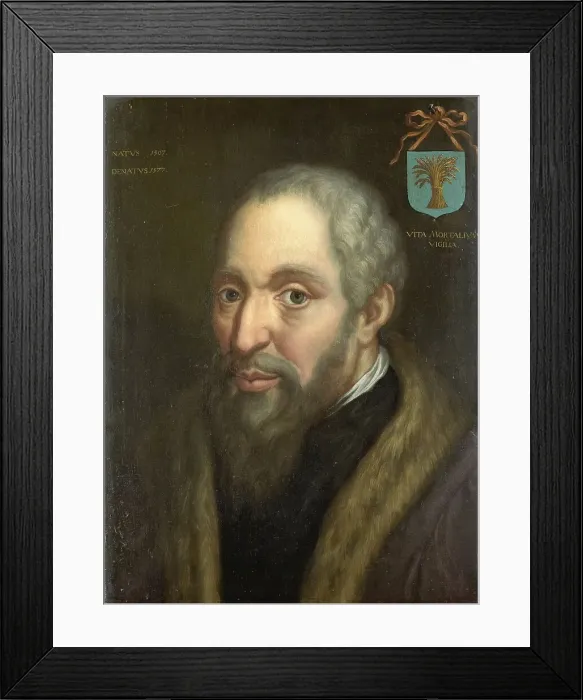 Framed Print : Portrait of Viglius ab Zuichemus, Frisian Jurist, President of the Privy Council and... c.1570. Creator: Unknown Framed Print : Portrait of Viglius ab Zuichemus, Frisian Jurist, President of the Privy Council and... c.1570. Creator: Unknown