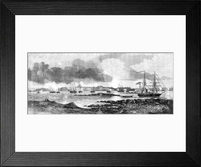 Framed Print : The Attack on Sveaborg, 1856. Creator: Unknown Framed Print : The Attack on Sveaborg, 1856. Creator: Unknown